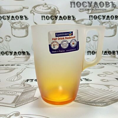 Luminarc Maritsa J7690 кружка, цвет оранжевый, 320 мл, стекло упрочненное, Франция