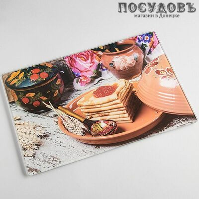 Alparaisa Блины с икрой RD0065/1-ST доска разделочная, материал стекло закаленное,  200×300×4 мм, Россия, 1 шт.