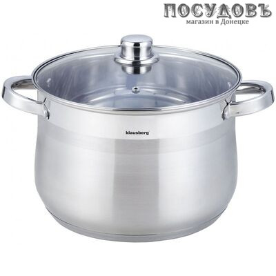 Klausberg KB-7166 кастрюля с крышкой, сталь нержавеющая, 16 л, Ø300×220 мм, 2 пр.