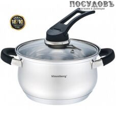 Klausberg KB-7221 кастрюля с крышкой, сталь нержавеющая, 2,4 л, Ø180 мм, 2 пр.