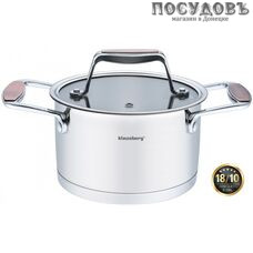 Klausberg KB-7225 кастрюля с крышкой матовый, сталь нержавеющая 18/10, 1,8 л, Ø160 мм