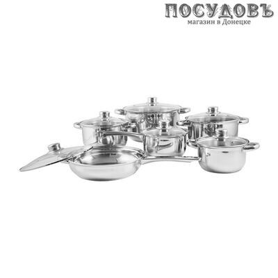 Webber BE-212/12 набор посуды для приготовления, сталь нержавеющая, 12 пр.