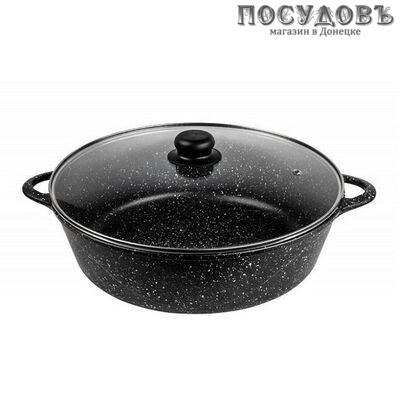 Горница Ж7126аг жаровня с крышкой Ø260×95 мм, алюминий литой, гранитное покрытие Pfluon