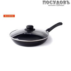 Scovo Promo PA-010 сковорода с крышкой, Ø260×40 мм, алюминий штампованный, антипригарное покрытие