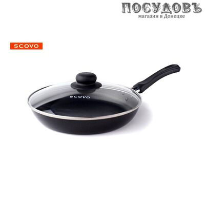 Scovo Promo PA-010 сковорода с крышкой, Ø260×40 мм, алюминий штампованный, антипригарное покрытие