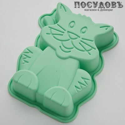 Webber Кот BE-4396S форма для выпечки, силикон, 200×160×45 мм, цвет зеленый