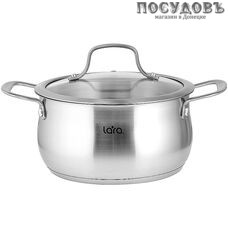 LARA Прованс LR02-352 кастрюля с крышкой 3,2 л, Ø200 мм, сталь нержавеющая AISI 201, капсульное дно
