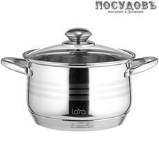 LARA Sonata LR02-580 кастрюля с крышкой 2,1 л, Ø160 мм, сталь нержавеющая AISI 201, капсульное дно