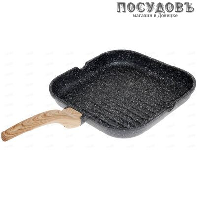 LARA Rome LR01-75-28 сковорода-гриль, Ø280×46 мм, алюминий литой, гранитное покрытие Ilag Granistone (Швейцария)