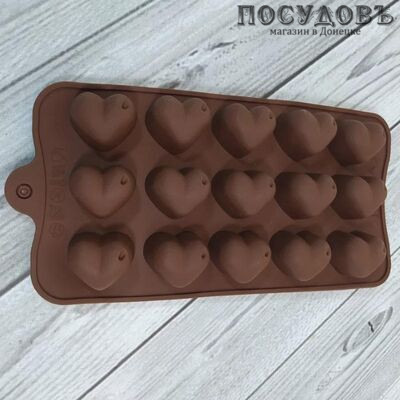 КНР FY-0201 форма для шоколадных конфет, силикон термостойкий, 200×100×20 мм, коричневый