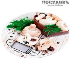 HOLT Грибы HT-KS-003 весы кухонные-платформа, до 8,0 кг, цвет светлый с рисунком, гарантия 1 год