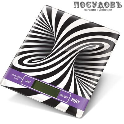 HOLT Spiral HT-KS-004 весы кухонные-платформа, до 5,0 кг, цвет белый с черным, гарантия 1 год