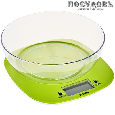 Delta КСЕ-32 весы кухонные с чашей, зеленый цвет, до 5 кг, в комплекте с чашей, Россия, гарантия 1 год