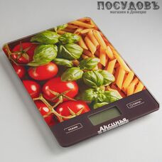 Аксинья КС-6500 Итальянская кухня весы кухонные-платформа, 215×150×20 мм, до 5 кг, Россия, гарантия 1 год