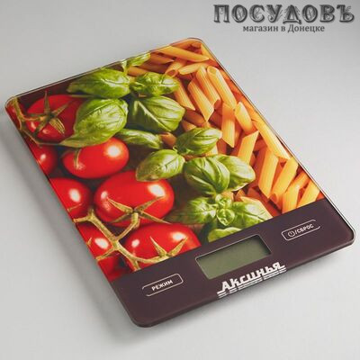 Аксинья КС-6500 Итальянская кухня весы кухонные-платформа, 215×150×20 мм, до 5 кг, Россия, гарантия 1 год