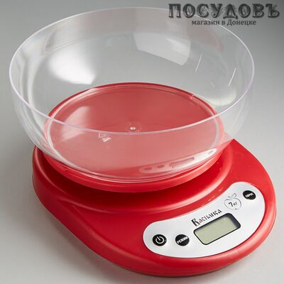 Василиса ВА-010 весы кухонные с чашей, до 7,0 кг, цвет красный
