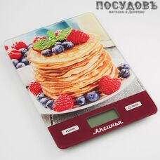 Аксинья КС-6513 Блинчики весы кухонные-платформа, 215×150×20 мм, до 5 кг, гарантия 1 год