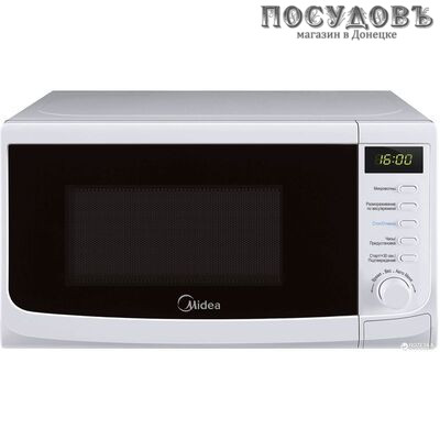 Midea AM820CWW-W отдельностоящая микроволновая печь, 800 Вт, обычная (соло), 20 л, белая
