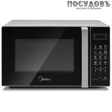 Midea EG820CXX отдельностоящая микроволновая печь, 800 Вт, с грилем 1000 Вт, 20 л, серебро