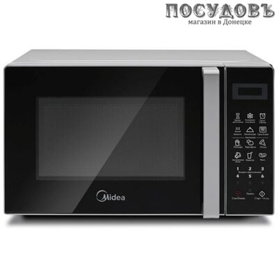 Midea EG820CXX отдельностоящая микроволновая печь, 800 Вт, с грилем 1000 Вт, 20 л, серебро
