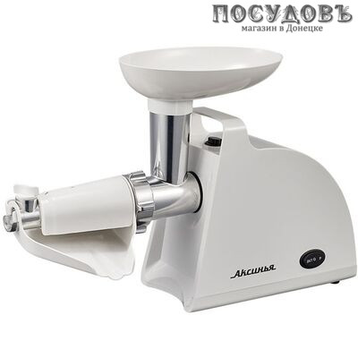 Аксинья КС-2003С мясорубка электрическая с насадками 2000 Вт, 1,8 кг/мин, 1 скорость, реверс есть, цвет белый
