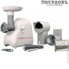 Белвар КЕМ-П2У 302-09 мясорубка электрическая с насадками 1500 Вт 1 скорость, реверс есть, 0,4 кг/мин, корпус пластик, цвет белый