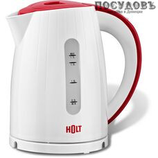 HOLT HT-KT-008 электрочайник, 2200 Вт, 1 700 мл, пластиковый, цвет белый с красным, гарантия 1 год