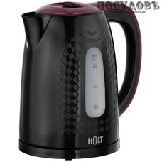 HOLT HT-KT-013 электрочайник, 2200 Вт, 1 700 мл, пластиковый, цвет черный с бордовым, гарантия 1 год
