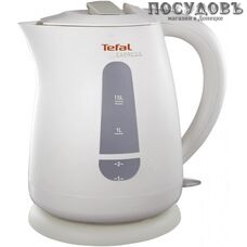 Tefal 299130Е электрочайник, 2400 Вт, 1 500 мл, пластиковый, цвет белый, Франция, гарантия 1 год
