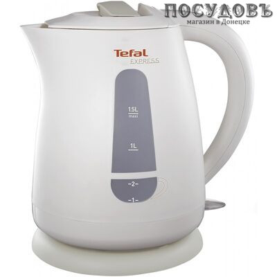 Tefal 299130Е электрочайник, 2400 Вт, 1 500 мл, пластиковый, цвет белый, Франция, гарантия 1 год