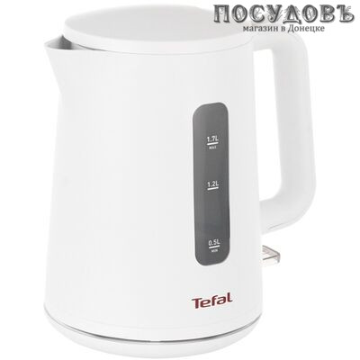 Tefal 200130КО электрочайник, 2400 Вт, 1 700 мл, пластиковый, цвет белый, Франция, гарантия 1 год