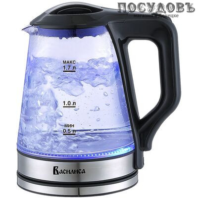 Василиса ВА-1030 электрочайник, 2000 Вт, 1 700 мл, стекло термостойкое, Россия, гарантия 1 год