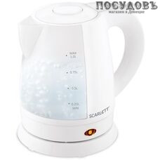 Scarlett SC-EK18P40 электрочайник, 1600 Вт, 1 000 мл, пластик, цвет белый