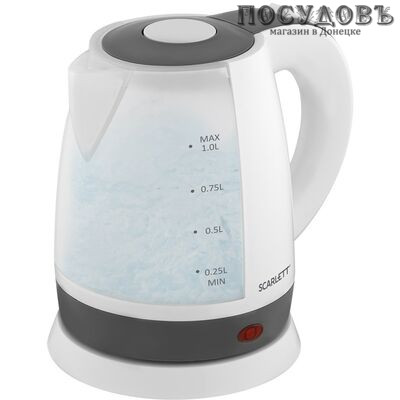 Scarlett SC-EK18P53 электрочайник, 1600 Вт, 1 000 мл, пластик, цвет белый