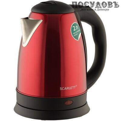 Scarlett SC-EK21S76 электрочайник, 1800 Вт, 2 000 мл, сталь нержавеющая, цвет красный