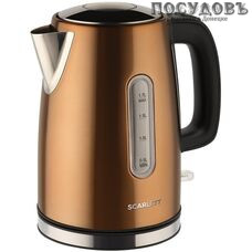 Scarlett SC-EK21S98 электрочайник, 2200 Вт, 1700 мл, сталь нержавеющая, есть, цвет бронзовый