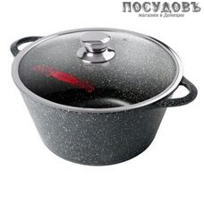 Горница Гранит К2433аг кастрюля с крышкой 3,0 л, Ø240 мм, алюминий литой, мраморное покрытие
