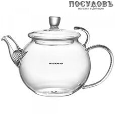 BACKMAN BM-0305 чайник заварочный с пружинкой, стекло термостойкое, 700 мл