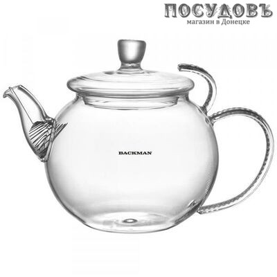 BACKMAN BM-0305 чайник заварочный с пружинкой, стекло термостойкое, 700 мл