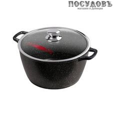 Горница Гранит К323аг кастрюля с крышкой 10,0 л, Ø320 мм, алюминий литой, мраморное покрытие