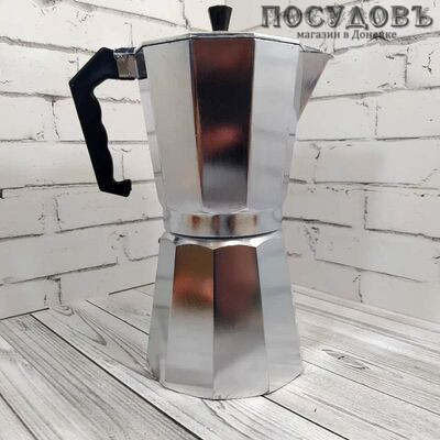 Coffee 9636-14CUP, гейзерная кофеварка 14 чашек эспрессо, алюминий литой