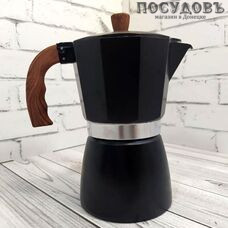 Moka Pot 68315-6 CUP-A, гейзерная кофеварка 6 чашек эспрессо, алюминий литой, цвет черный Moka Pot 68315-6 CUP-A, гейзерная кофеварка 6 чашек эспрессо, алюминий литой, цвет черный
