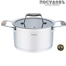Klausberg KB-7228 кастрюля с крышкой, сталь нержавеющая 18/10, 6 л, Ø240 мм, 2 пр.