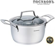 Klausberg KB-7232 кастрюля с крышкой, сталь нержавеющая, 2,4 л, Ø180 мм, 2 пр.