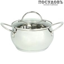 Webber BE-119/2 кастрюля сферическая с крышкой, сталь нержавеющая, 6,2  л, Ø240×135 мм, Россия, 2 пр.