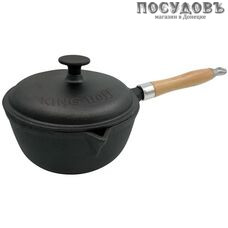 KING Hoff KH-1261 ковш с крышкой 1 л, чугун, Ø190 мм, литое дно, 2 пр.