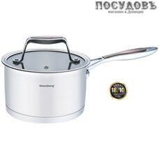 Klausberg KВ-7224 ковш с крышкой 1,8 л, сталь нержавеющая 18/10, Ø160 мм, капсульное дно, 2 пр.