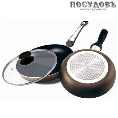 LARA LR01-50 сковорода с крышкой Ø280×55 мм, алюминий штампованный, антипригарное покрытие