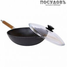 Биол WOK 1526С сковорода с крышкой, 3,0 л, Ø260×85 мм, чугун литой, без покрытия