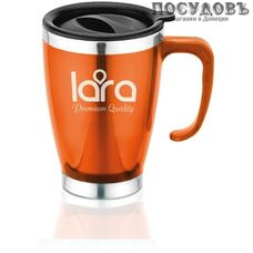 LARA LR04-38 термокружка, колба сталь нержавеющая 400 мл, цвет оранжевый
